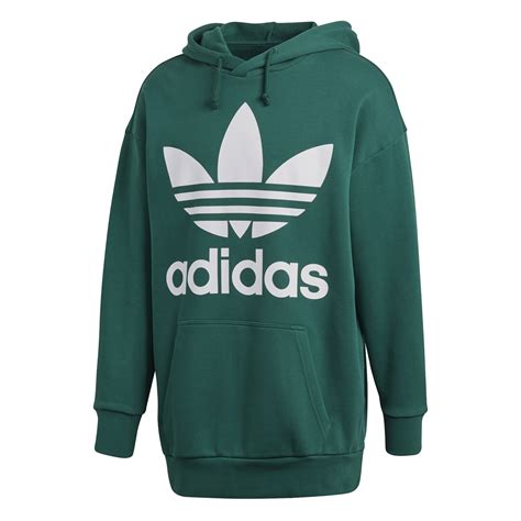 adidas originals kapuzensweatshirt trefoil oversize grün|trefoil hoodie size 18.